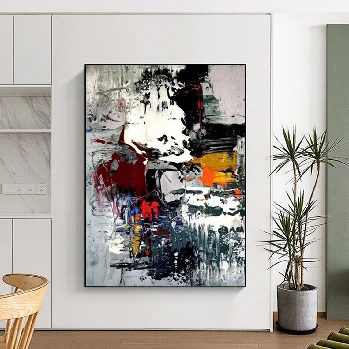 Hand-Painted Large Custom Abstract Art for Bedroom & Living Room DTP391