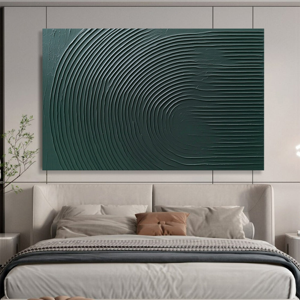 “Green Circular Textures” - Deep Greens, Textured Circular Patterns - Abstract Acrylic Painting HB1752