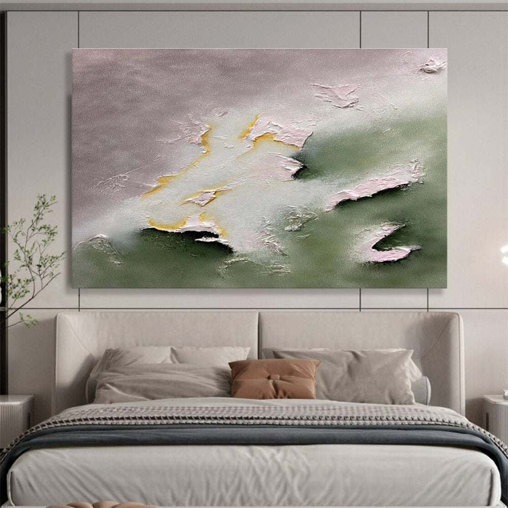 Inspiring Large Abstract Mural with Thought - Provoking Textured Elements for Living Room & Office DKH918