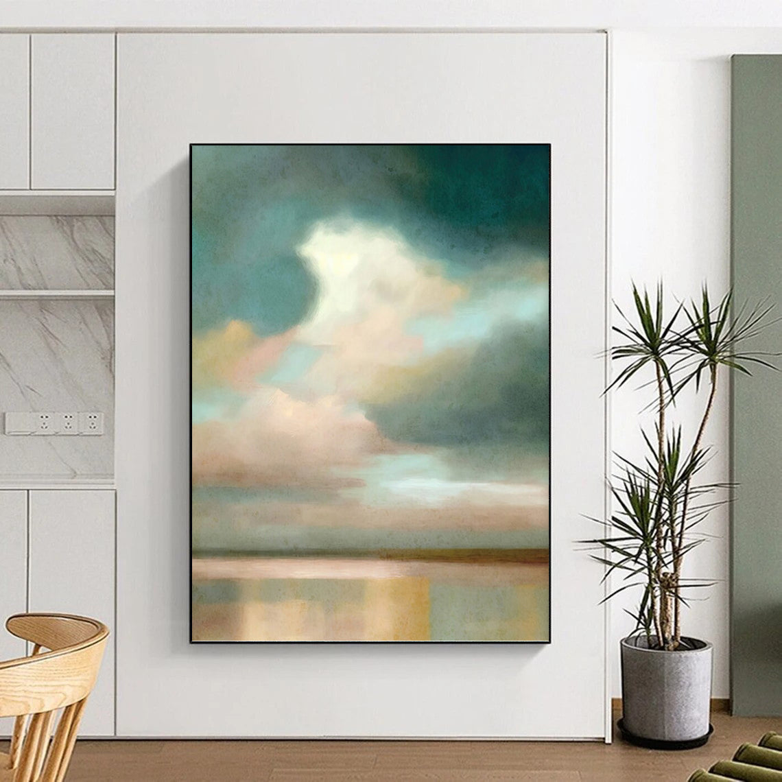 Majestic Hand - Painted Textured Abstract Art on Canvas for Hotel & Entryway DKH1357