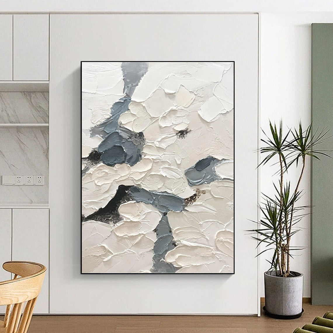 Expertly Conceived Hand - Painted Textured Canvas Mural for Bar & Entryway DKH1165