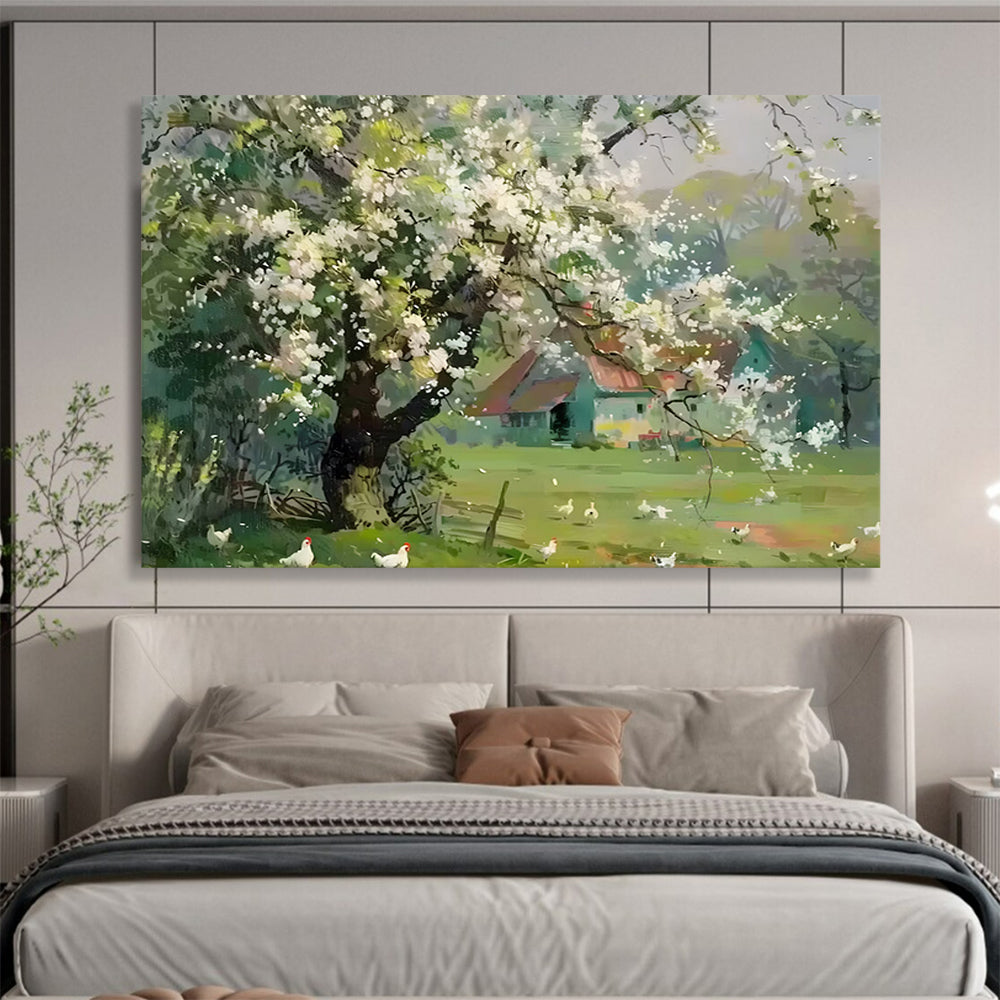 Spring Blossom Farmhouse - Charming Living Room or Bedroom Art DLZ215