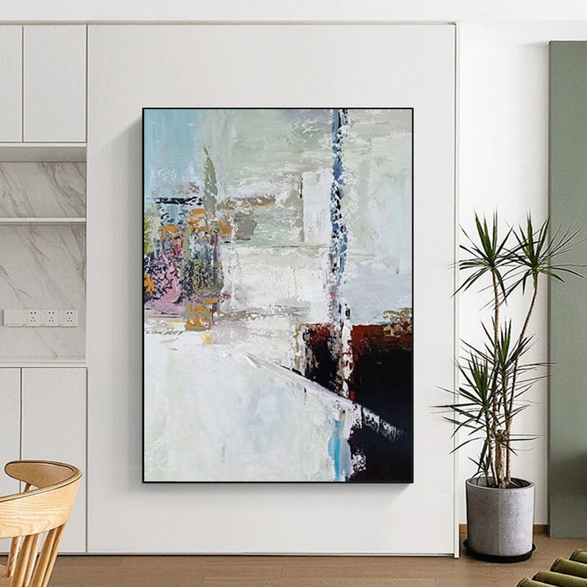 Immense - Proportioned Hand - Painted Custom Abstract Painting for Office and Living Room DTP040