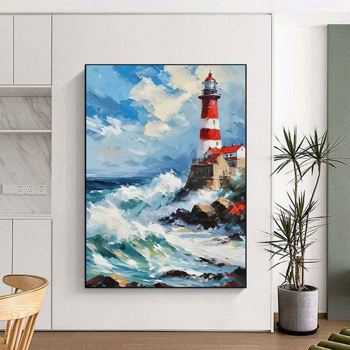 Custom Hand-Painted Abstract Art for Hallway & Bar LargeART1892
