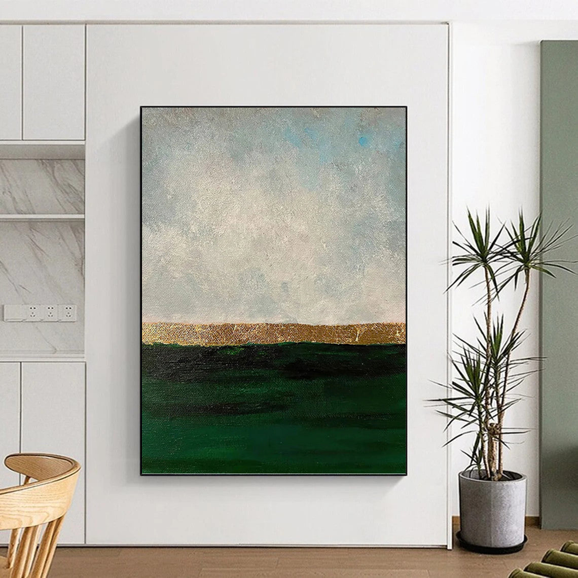 Immense Hand - Painted Textured Abstract Art for Spa & Yoga Studio DKH1206