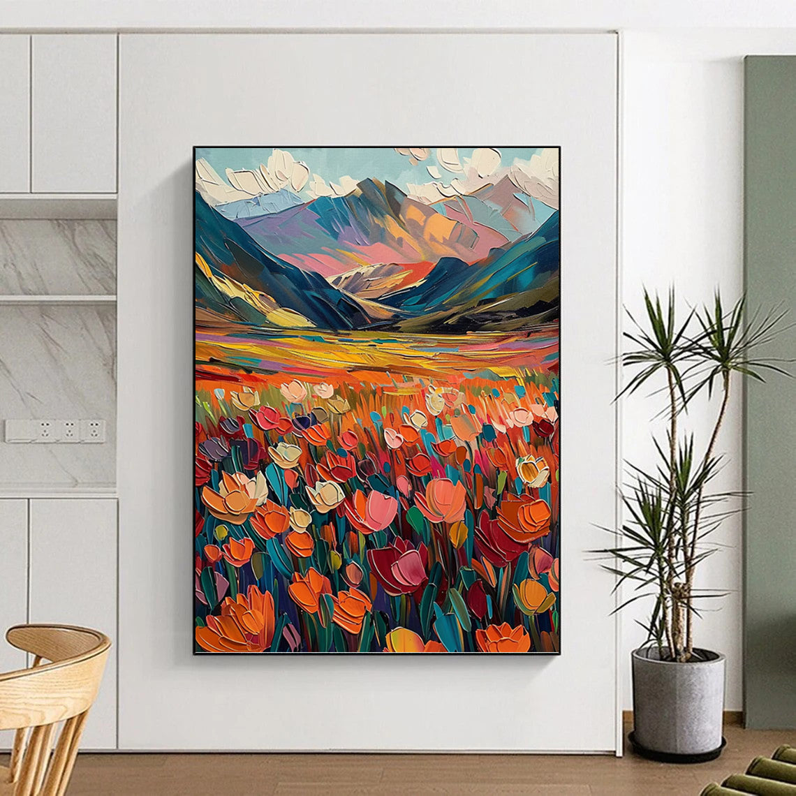 Elevated - Reach Vertical Hand - Painted Custom Abstract Overture (with Sand Textures) for Hallway and Entryway DKH1597