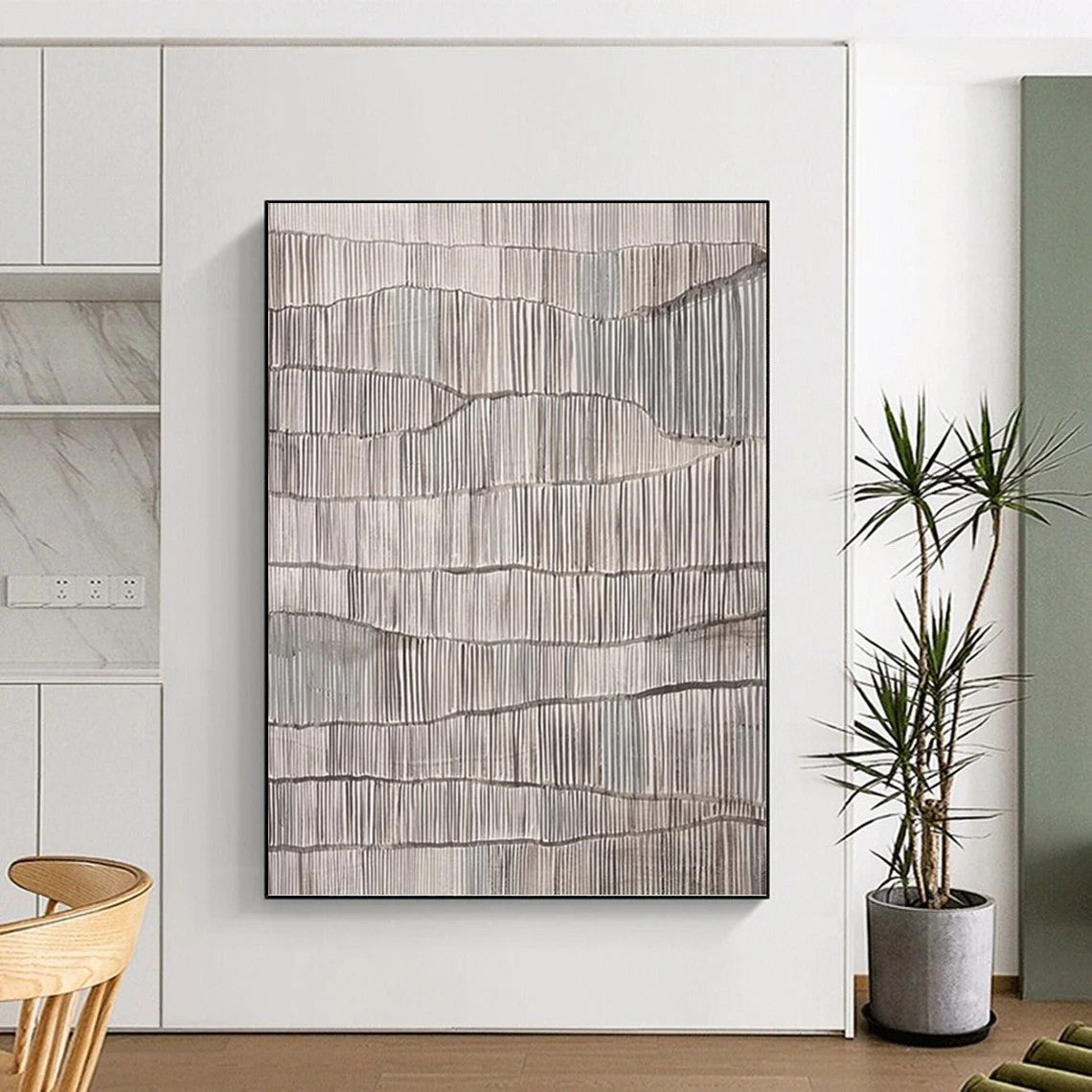 Oversized Hand - Rendered Custom Textured Abstract Painting for Bar & Entryway DKH1031