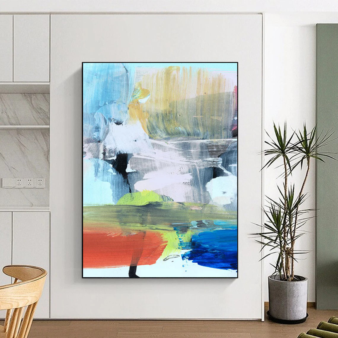 Large Custom Abstract Paintings: Handmade Textures for Bedroom & Office DTP245