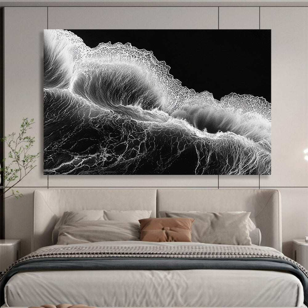“Monochrome Wave Dynamics” - Blacks, Whites, Textured Waves - Photographic Art HB1620