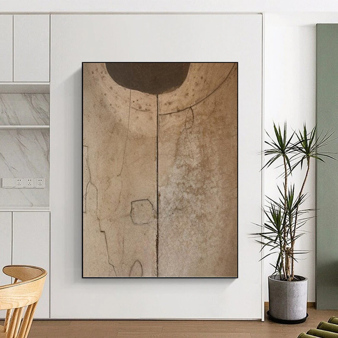 Large - Sized Vertical Custom Abstract Hand - Painted Masterpiece for Office and Dining Room DKH1660