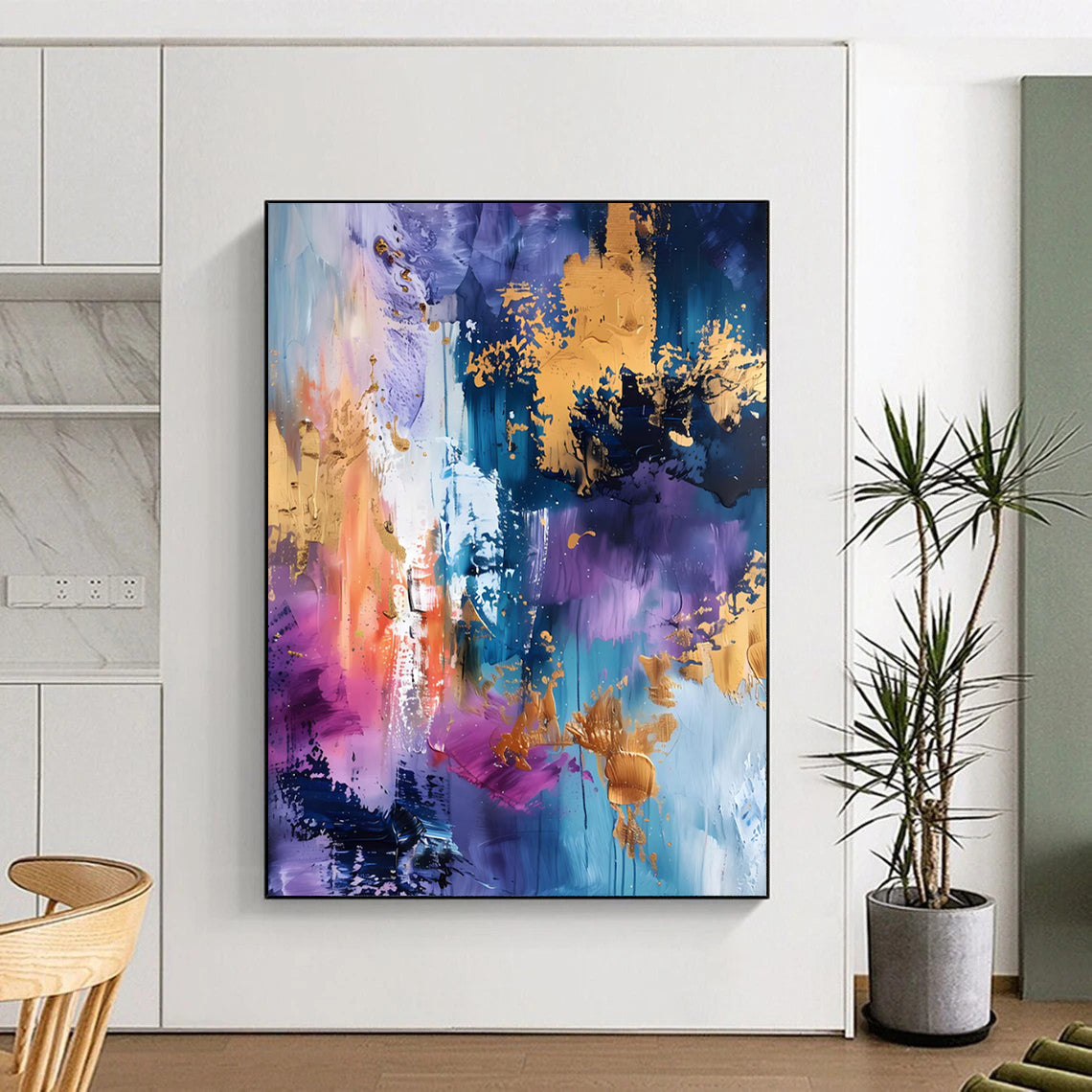 Large Custom Abstract Paintings: Textured Styles for Office & Hallway DTP282