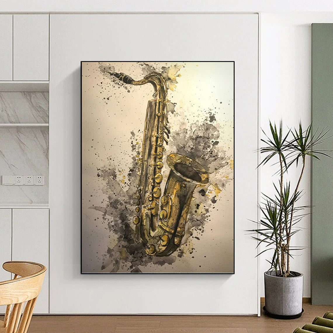 Vertical Hand - Painted Custom Abstract Work for Bedroom and Dining Room DKH1640