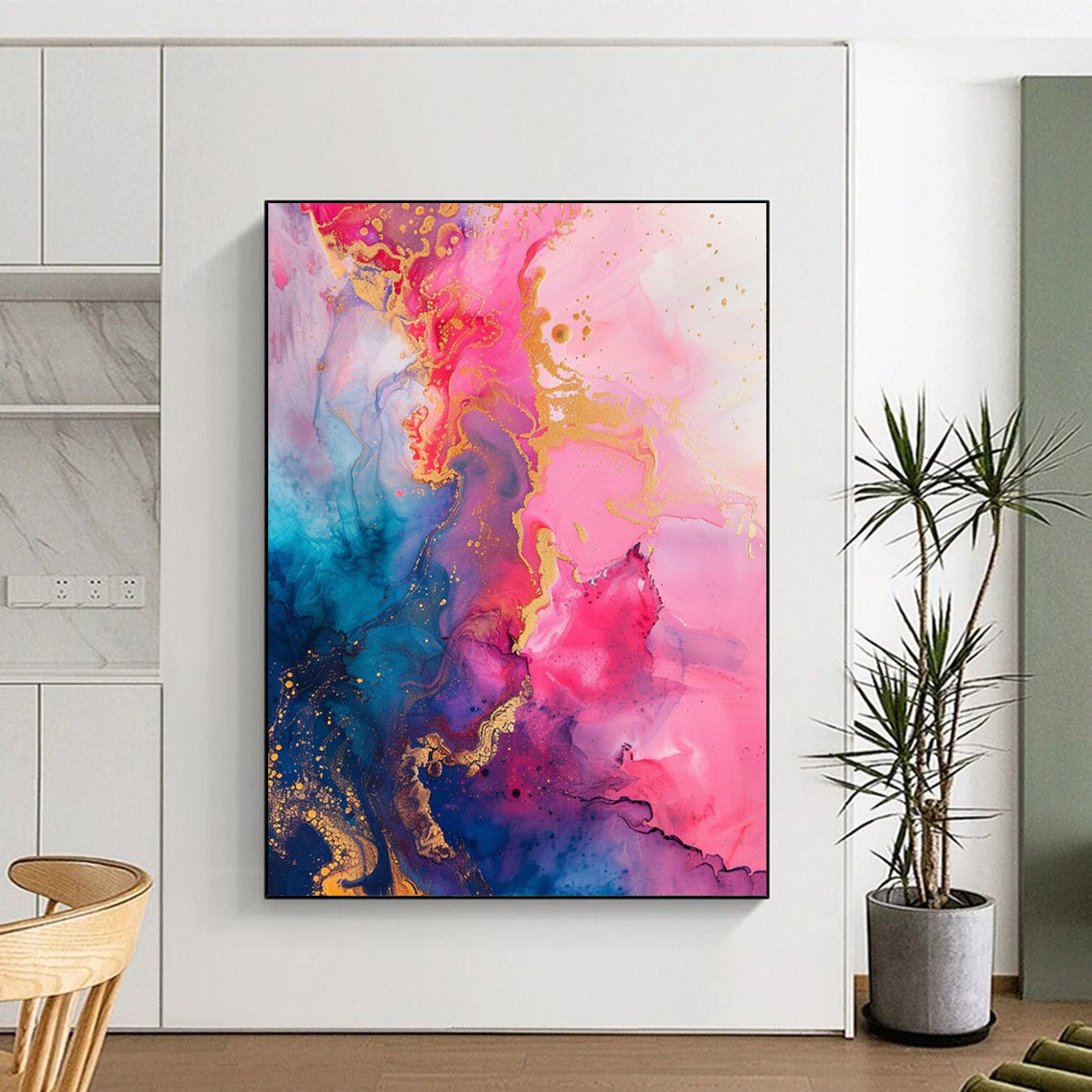 Big-Size Handmade Abstract Paintings: Textured Details for Living Room & Hallway DTP286