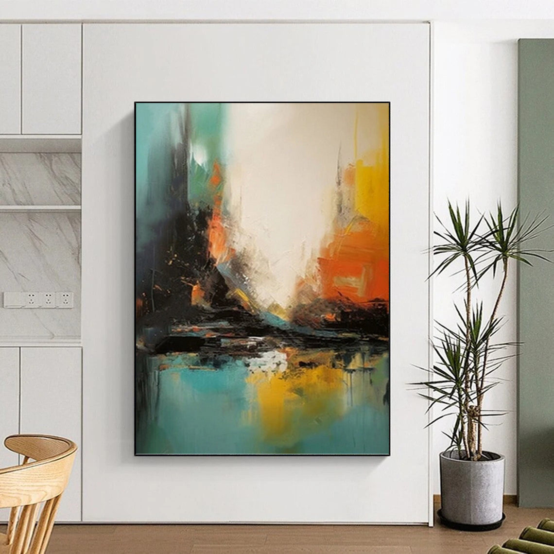 Alluring Textured Abstract Wall Art for Hallway & Entryway DKH0928