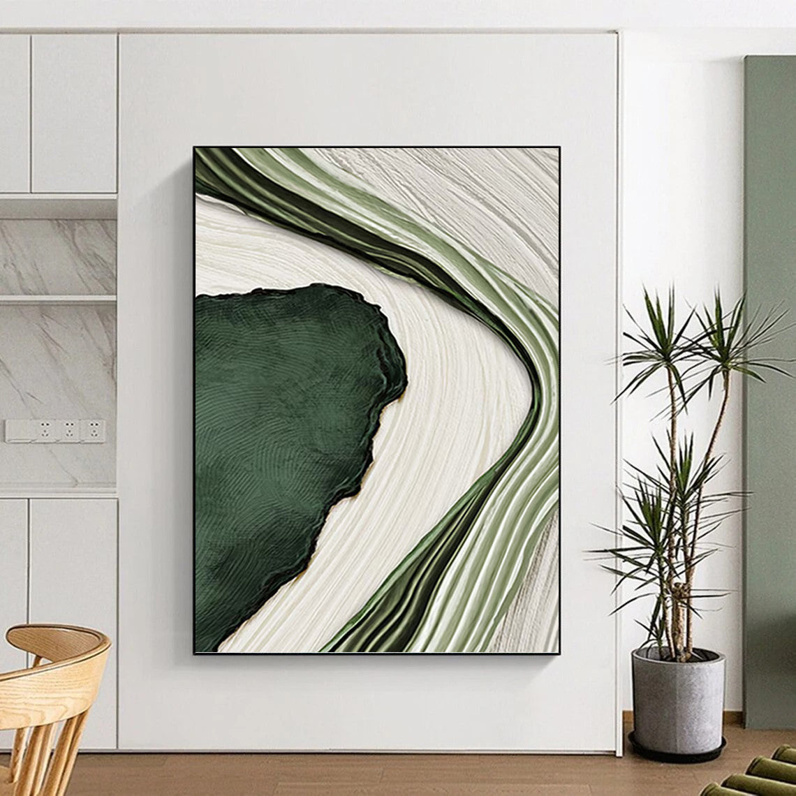 Monumental Hand - Painted Textured Custom Abstract Canvas, for Decorating Dining Room and Hotel DKH1473