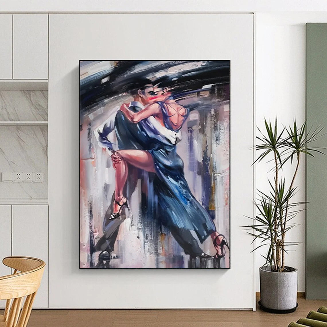 Vertical Hand - Painted Custom Abstract Gem for Bar and Hotel DKH1632