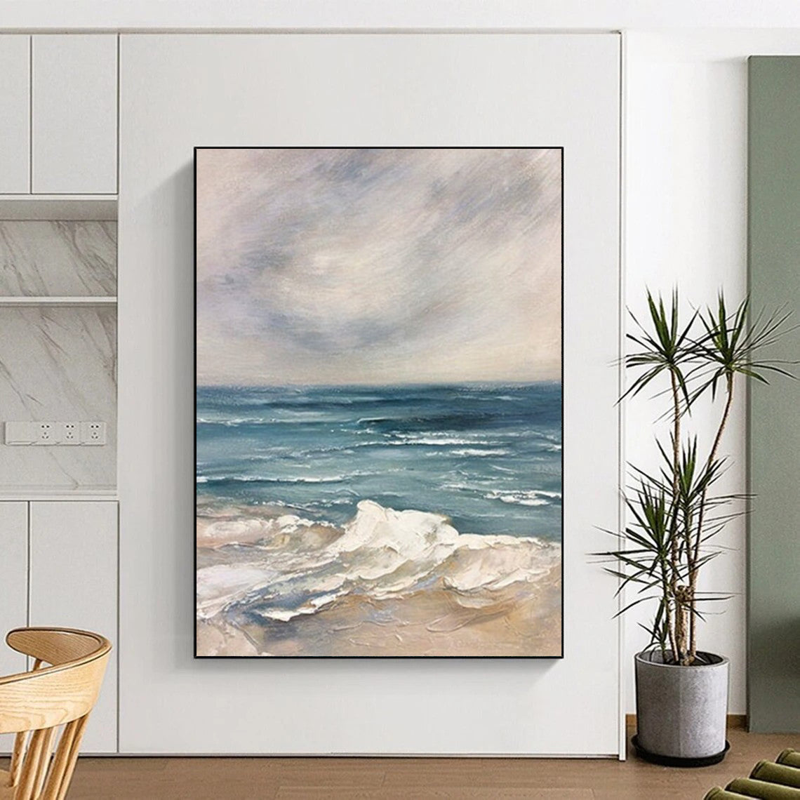 Grand - Sized Hand - Painted Custom Abstract Canvas for Office and Bar DTP048