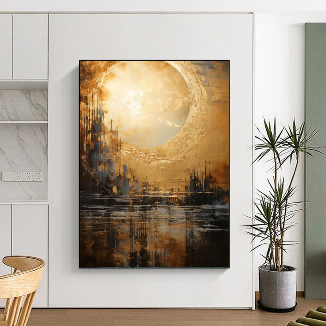 Vertical Hand - Painted Custom Abstract Painting for Bedroom and Office DKH1626