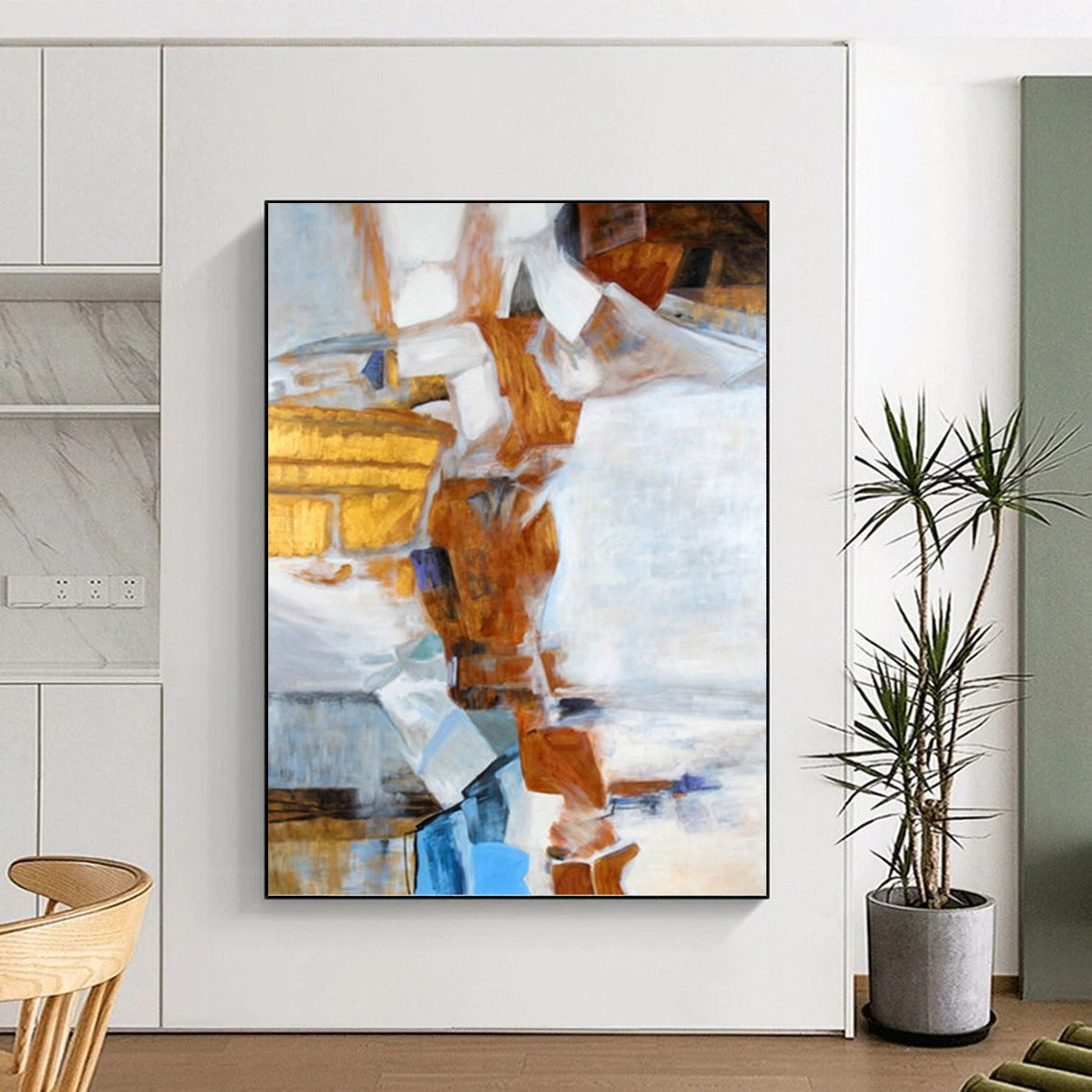 Elegant Textured Abstract Painting for Living Room & Hotel Lobby DKH0937