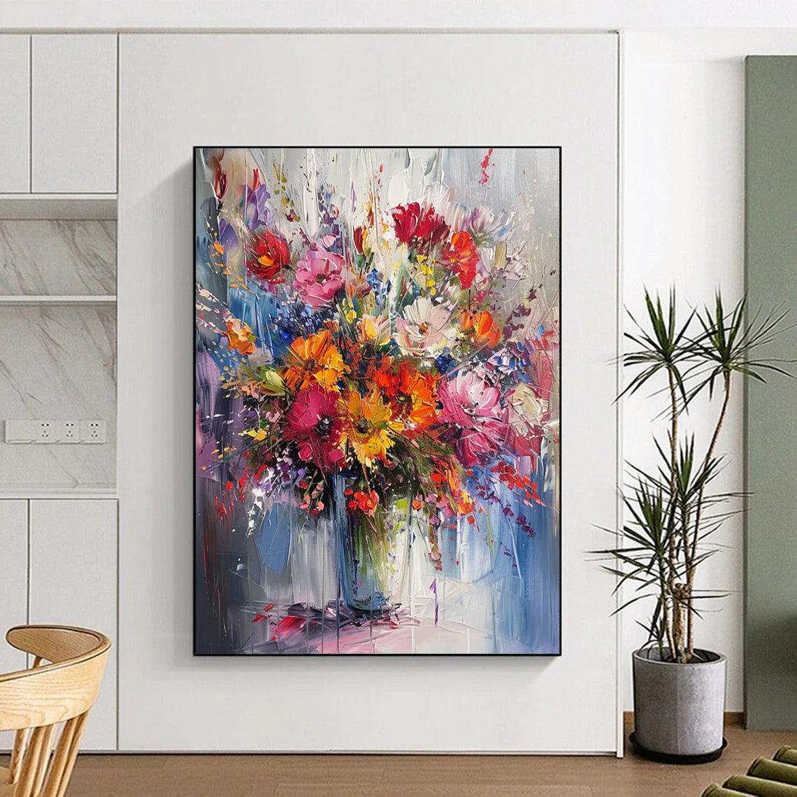 Custom Handmade Abstract Art: Big Sizes, Textured Wonders for Dining Room & Entryway DTP260
