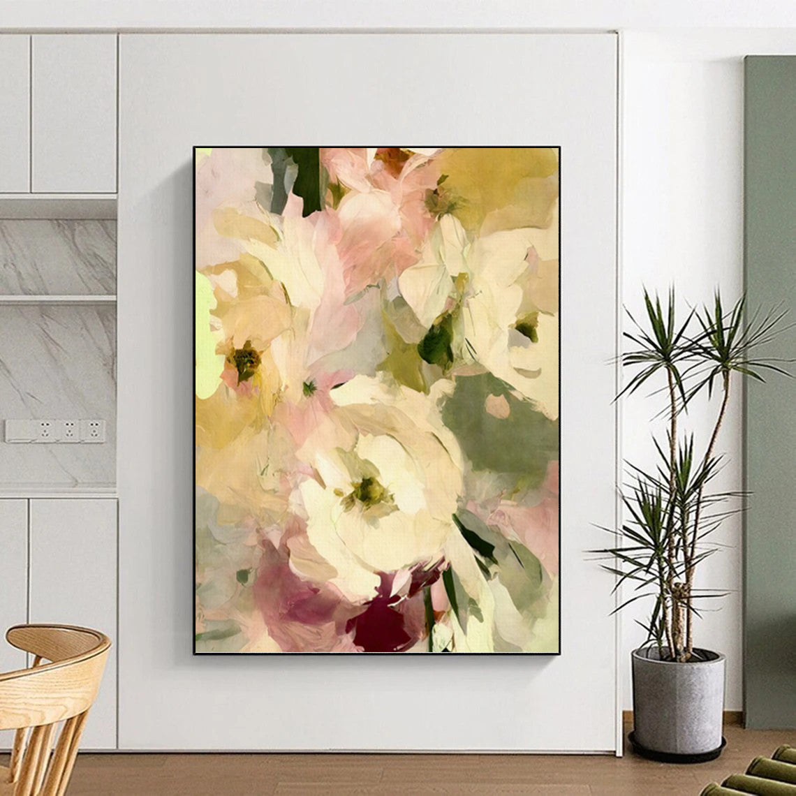 Vivacious Hand - Painted Textured Abstract Painting on Canvas for Bedroom & Office DKH1354