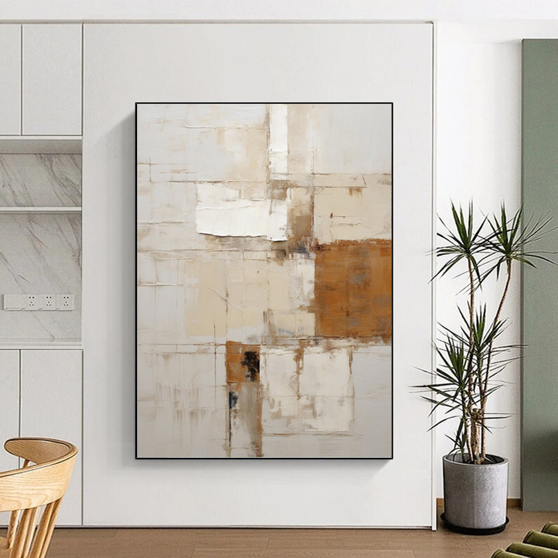 Stylish Hand - Painted Textured Abstract Art for Bar & Dining Room DKH1317