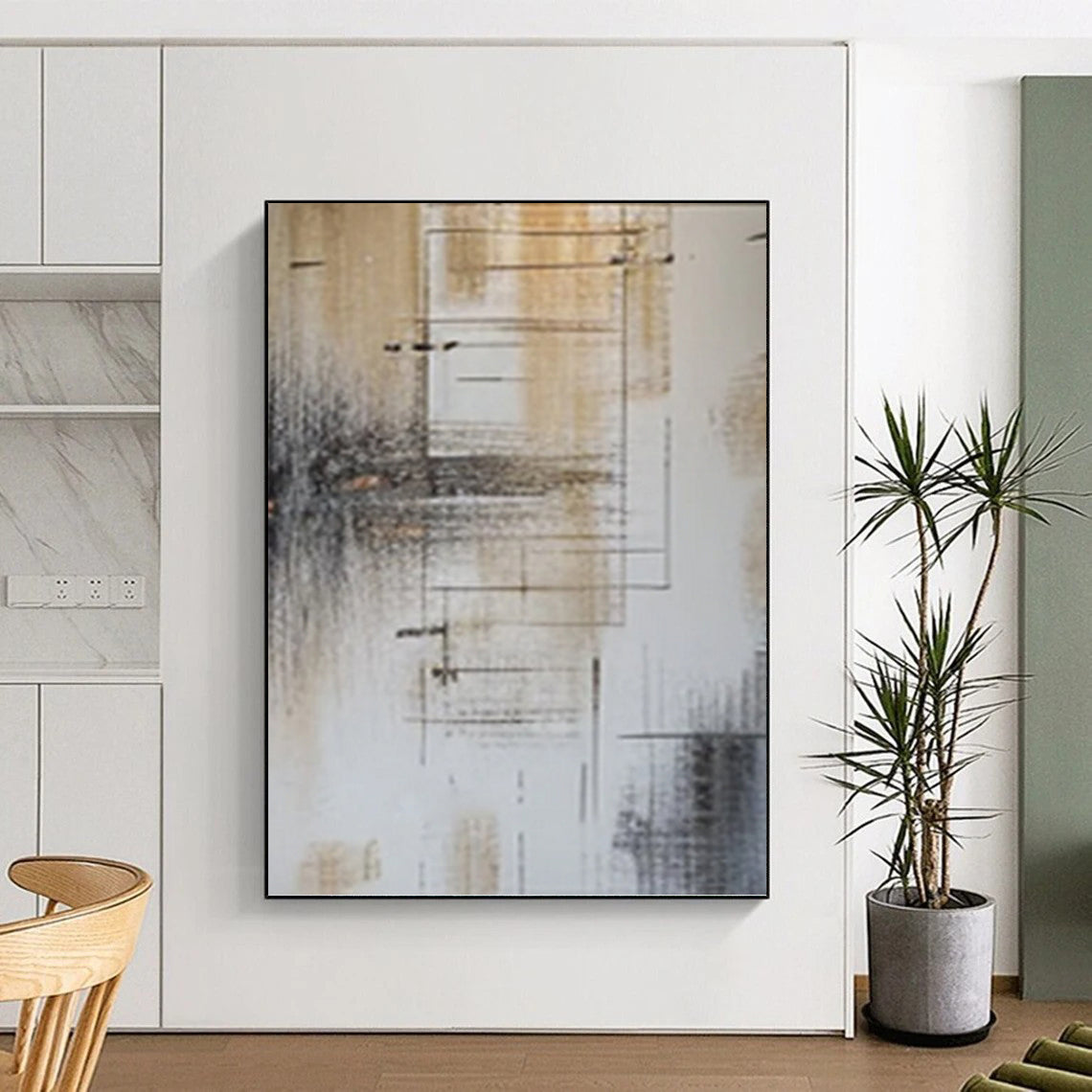 Glamorous Textured Abstract Canvas for Bar & Hotel Lobby DKH0979