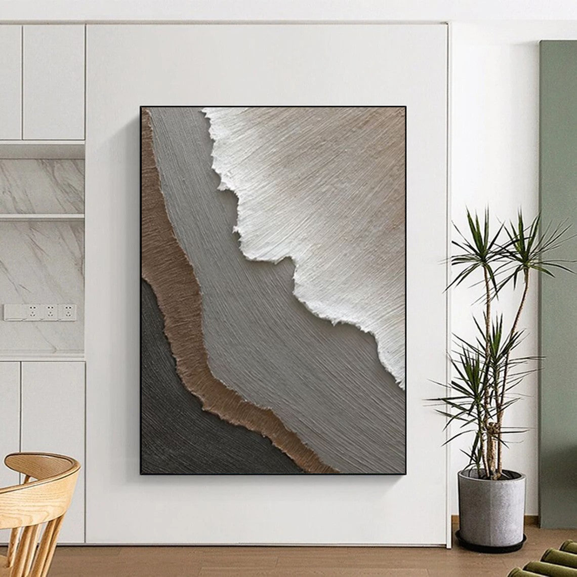 Custom Hand-Painted Abstract Art: Big Sizes & Textured Wonders for Bar & Hotel DTP269