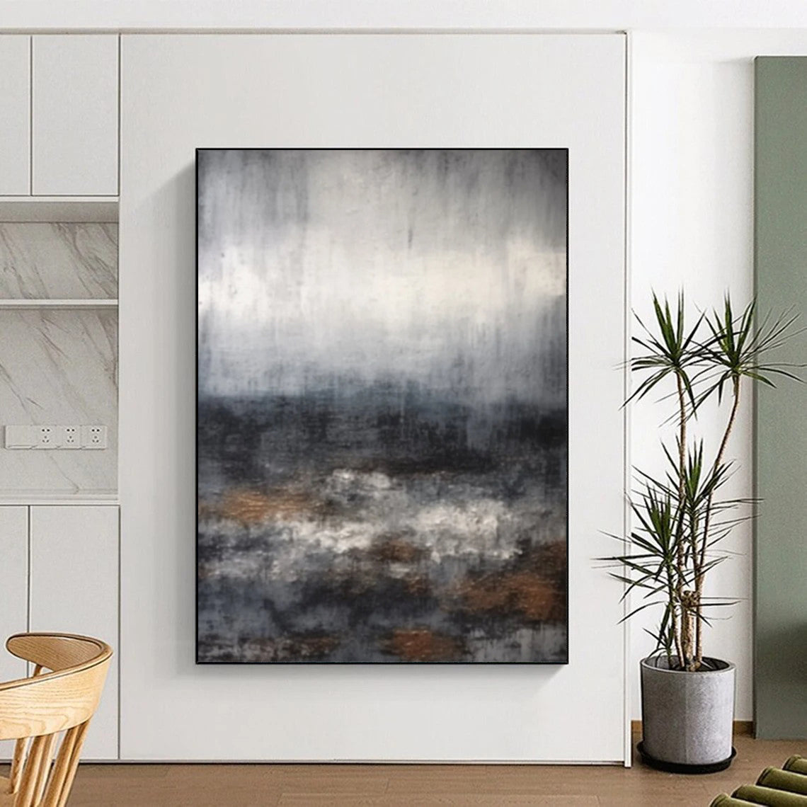 Handmade Big-Size Abstract Art for Living Room & Hallway DTP368