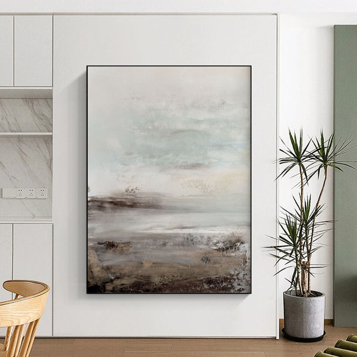 Ridged Textures: Super - Sized Custom Abstract Canvas for Entryway and Hotel DTP153