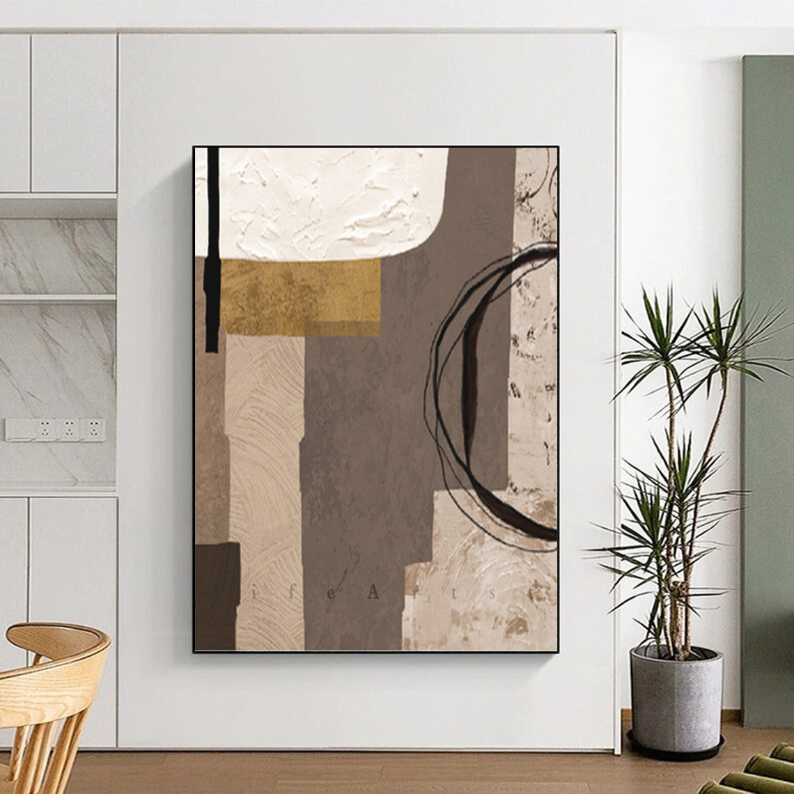 Mammoth - Dimensioned Hand - Painted Textured Custom Abstract Elegy, for Bedroom and Hotel DKH1516