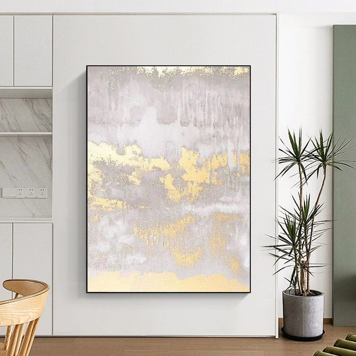 Dramatic Textured Abstract Painting for Dining Room & Entryway DKH0951