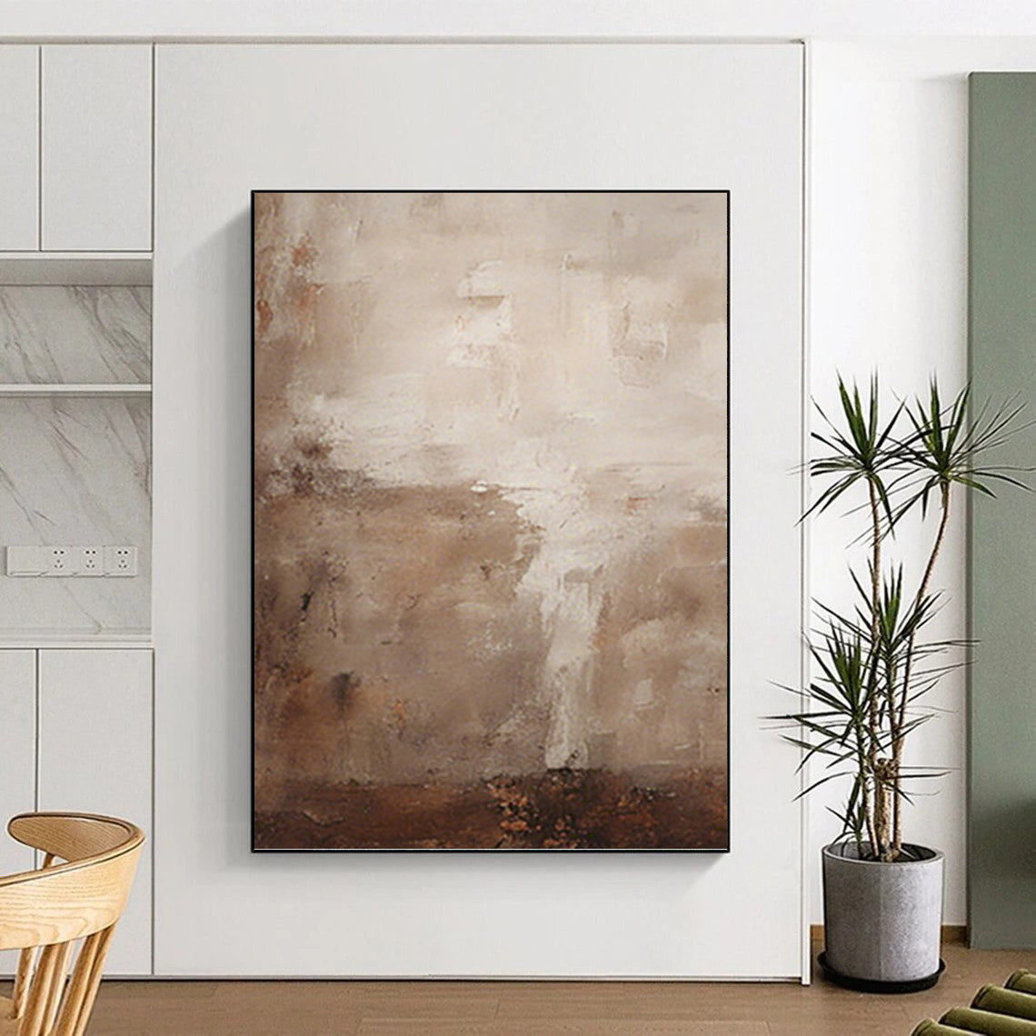 Colossal Hand - Painted Custom Abstract Canvas (with Three - Dimensional Textures), Beautifying Entryway and Bar DKH1470