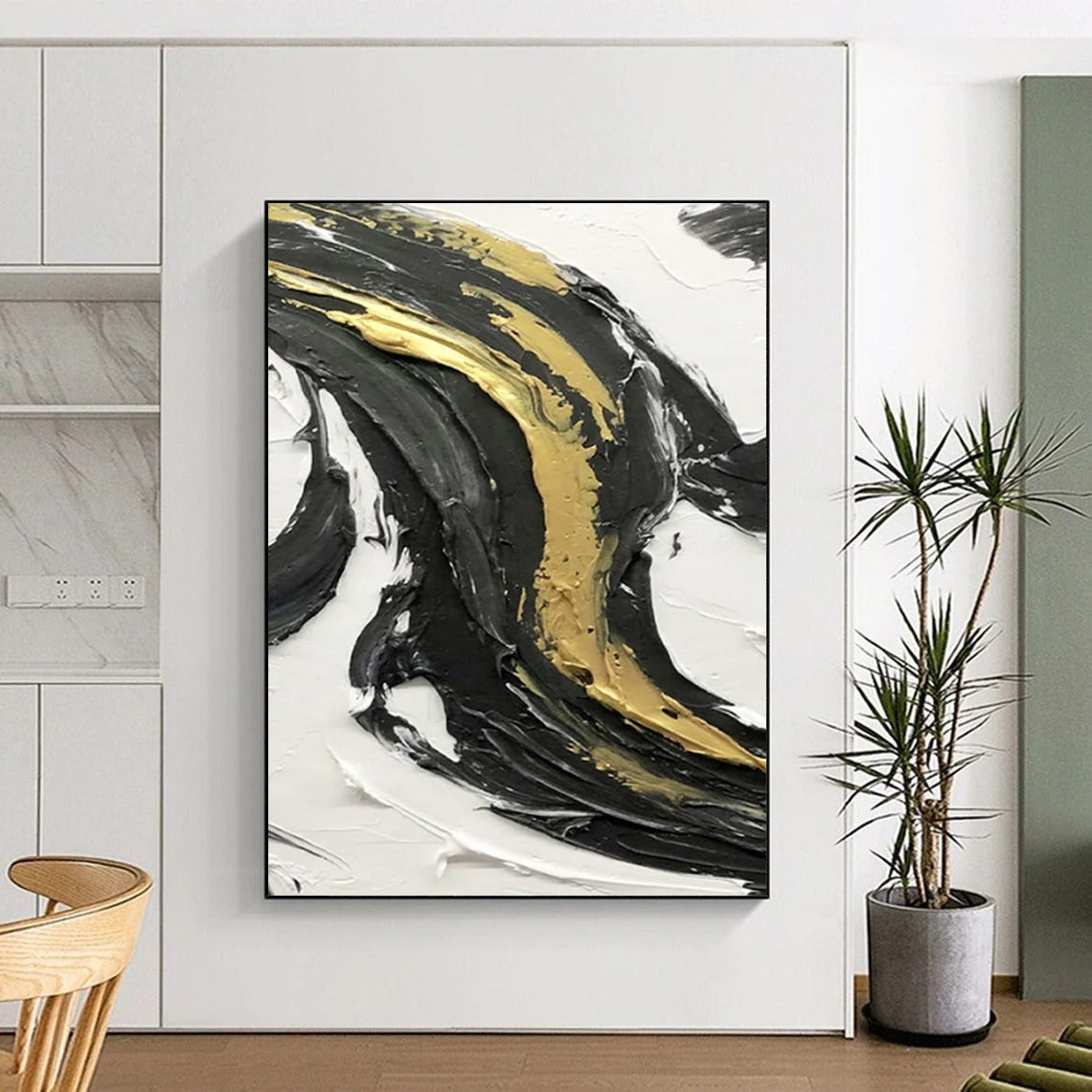 Handmade Large-Scale Abstract Paintings for Bedroom & Office DTP379