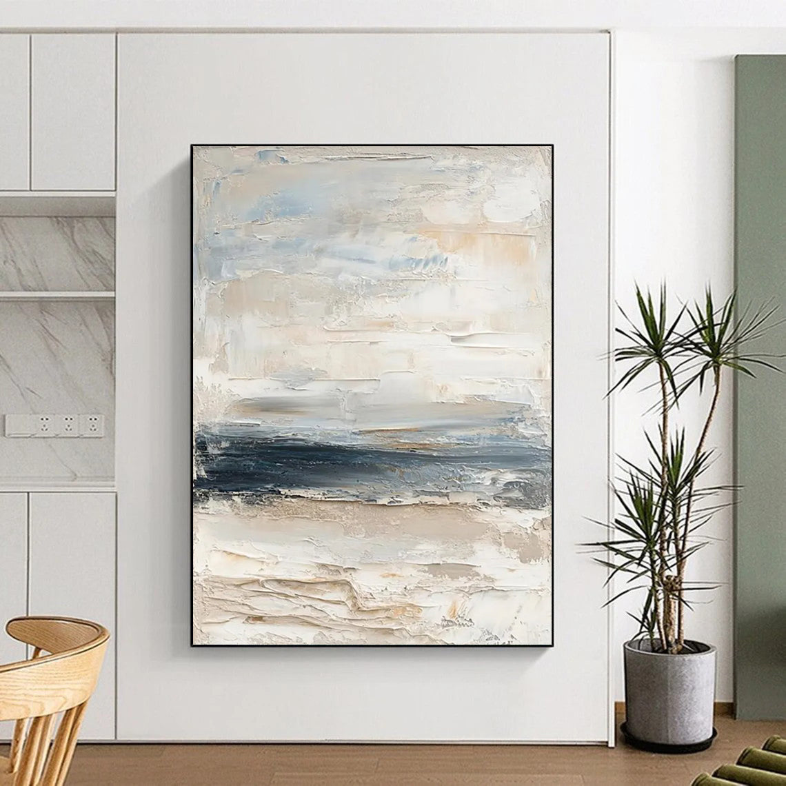 Big-Size Handmade Abstract Artworks: Textured Wonders for Living Room & Office DTP298
