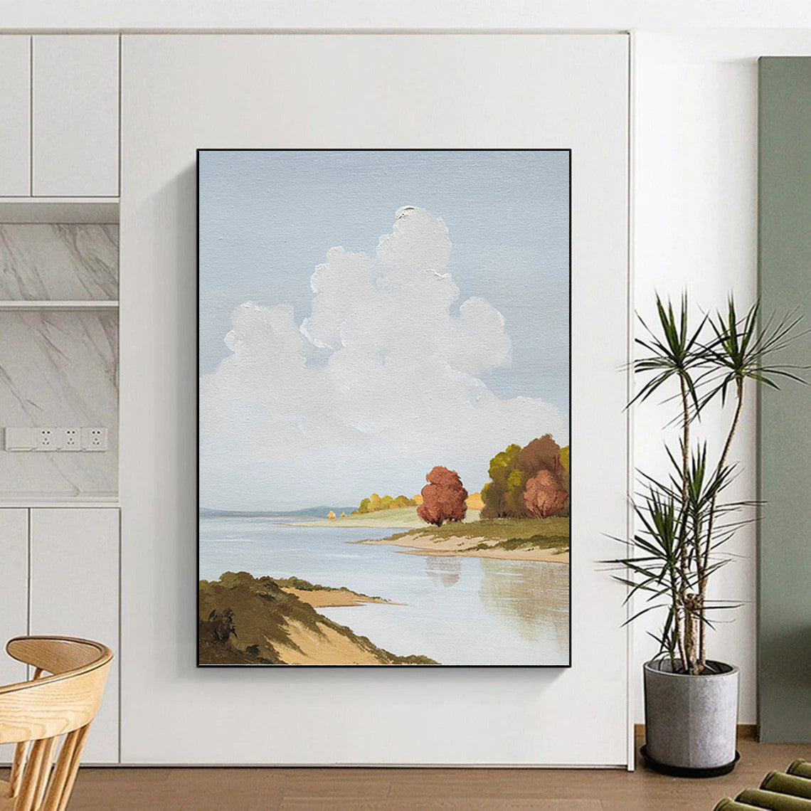 Extra - Large Hand - Painted Custom Abstract Painting (with Unique Textures), Revitalizing Hallway and Entryway DKH1436