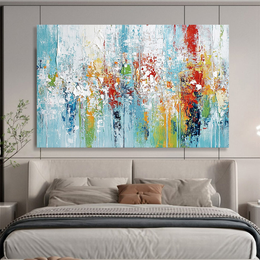 “Colorful Abstract Drips” - Blue, Red, Yellow, Green with Dripping Paint - Abstract Acrylic HB1357
