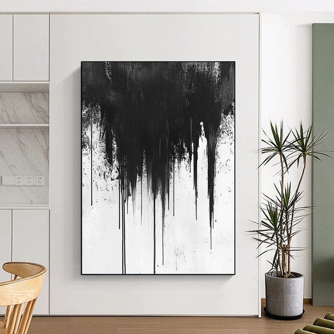 Black Dripping Paint "Gothic Drip" Painting On Canvas HB302