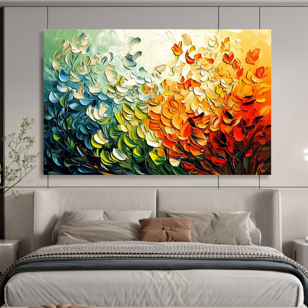 “Textured Floral Gradient” - Green, Orange, Blue, Textured Floral Gradient HB1142
