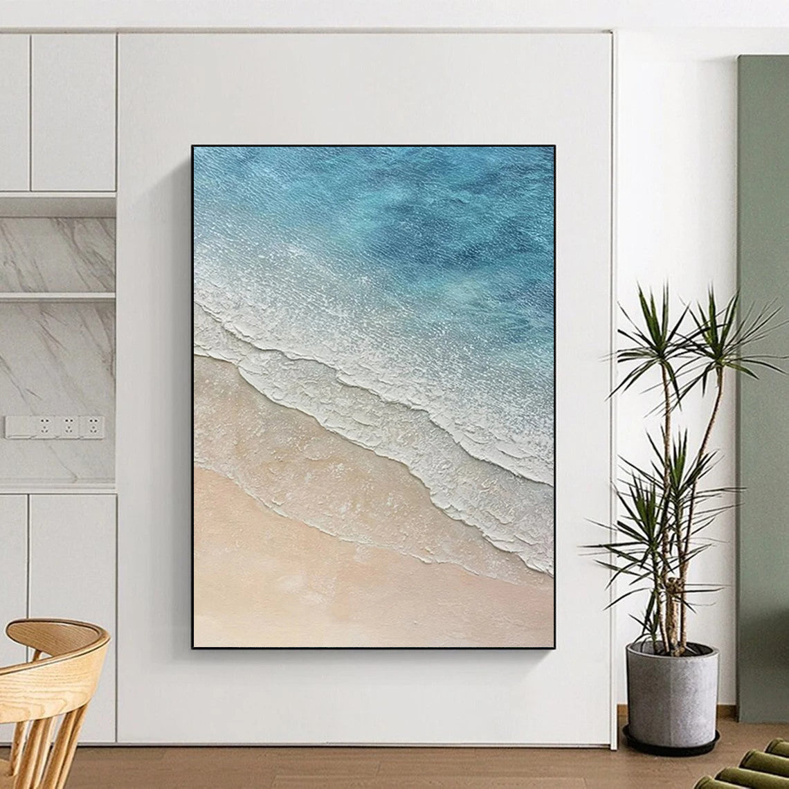 Big-Size Handmade Abstract Paintings: Textured Details for Living Room & Hallway DTP314