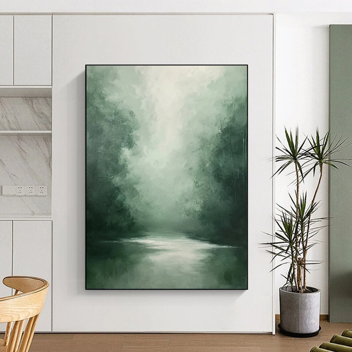 Jumbo Hand - Painted Textured Custom Abstract Canvas for Hallway and Hotel DTP024
