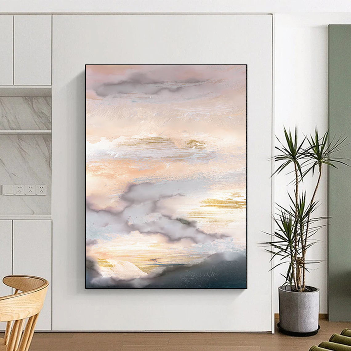Custom Handmade Abstract Paintings: Large Dimensions, Textured Details DTP166