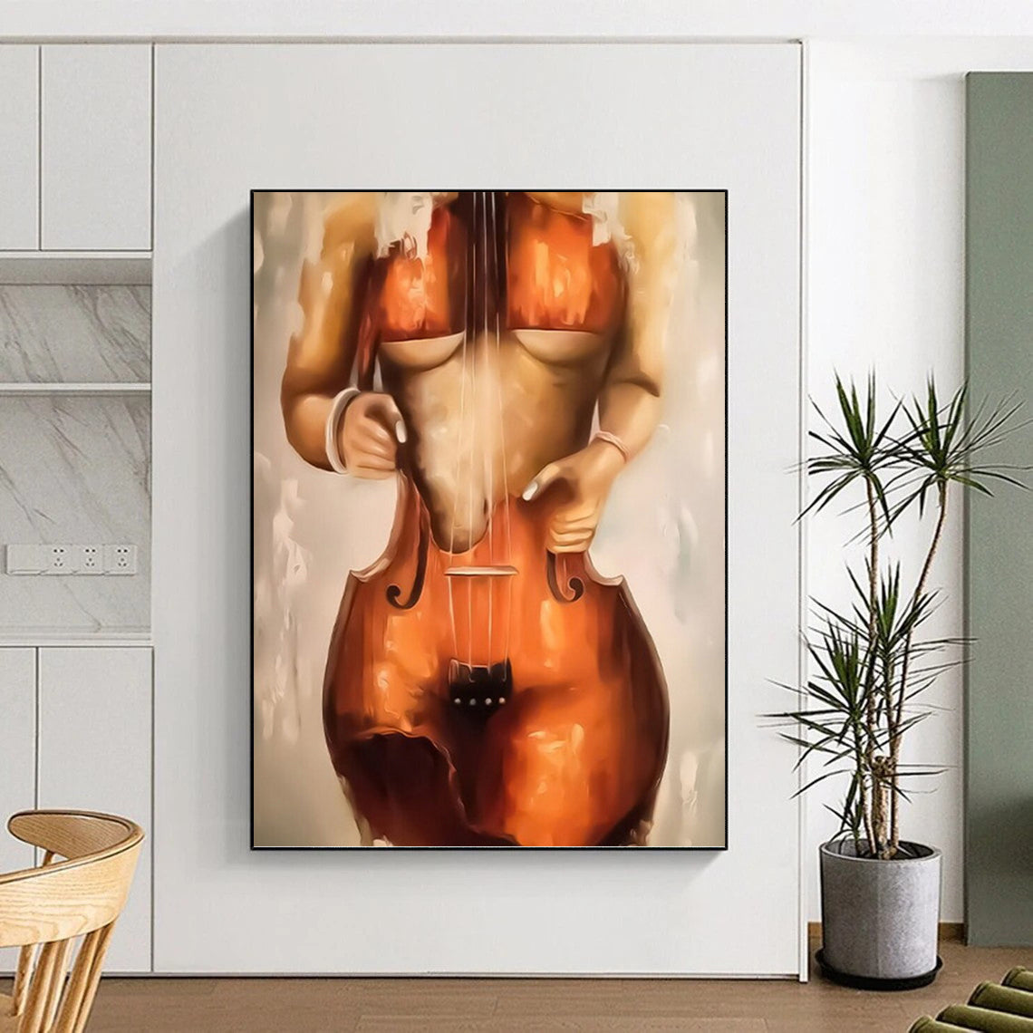 Vertical Hand - Painted Custom Abstract Gem for Living Room and Hotel DKH1648