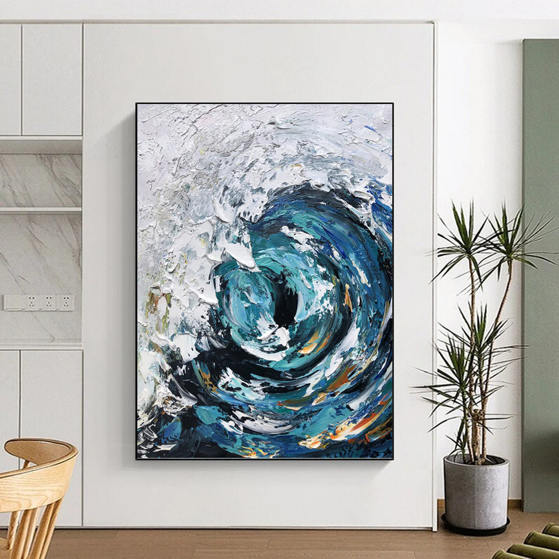 Evocative Hand - Painted Textured Abstract Art for Office & Hallway DKH1295