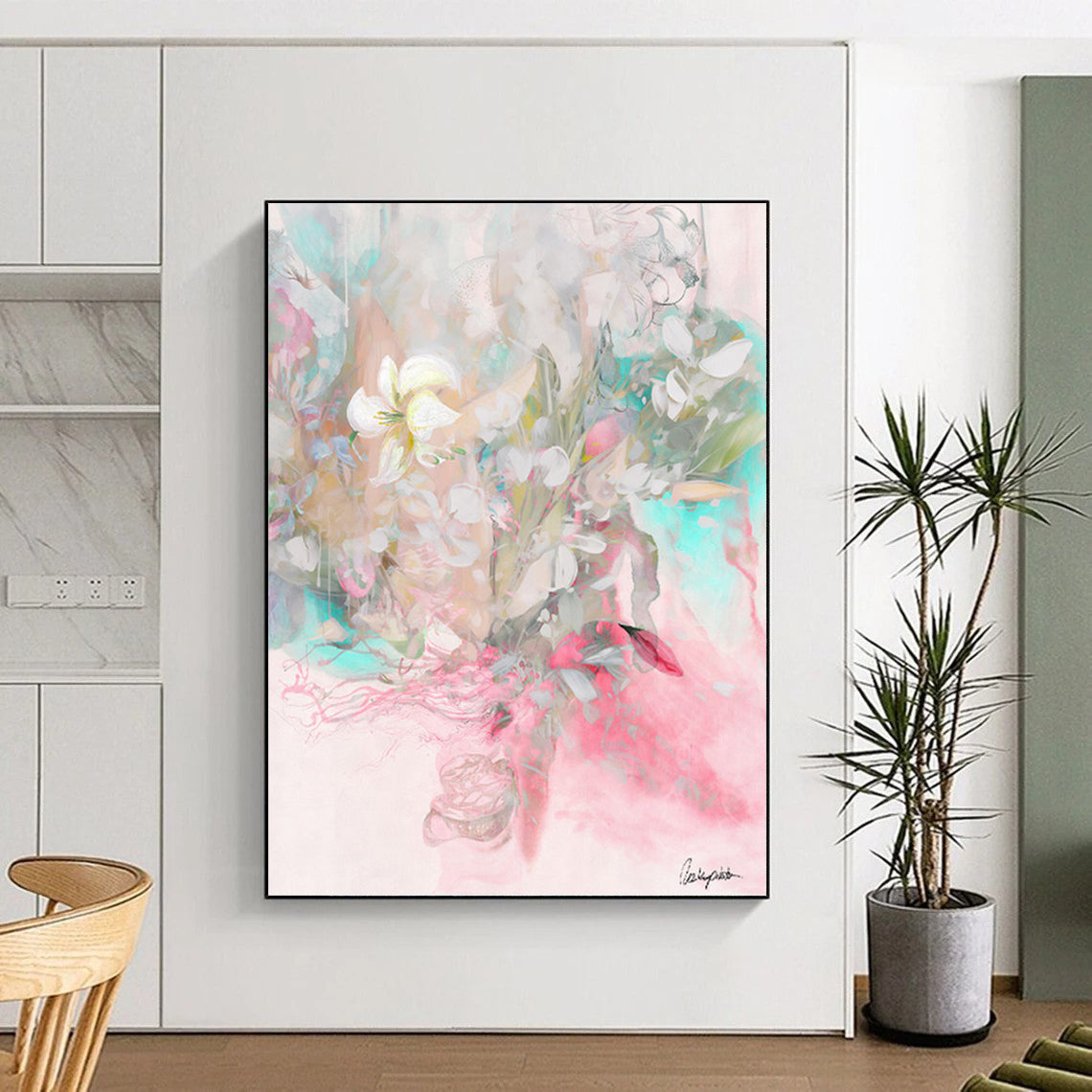 Striking Custom - Painted Textured Canvas Abstract for Living Room & Entryway DKH1084
