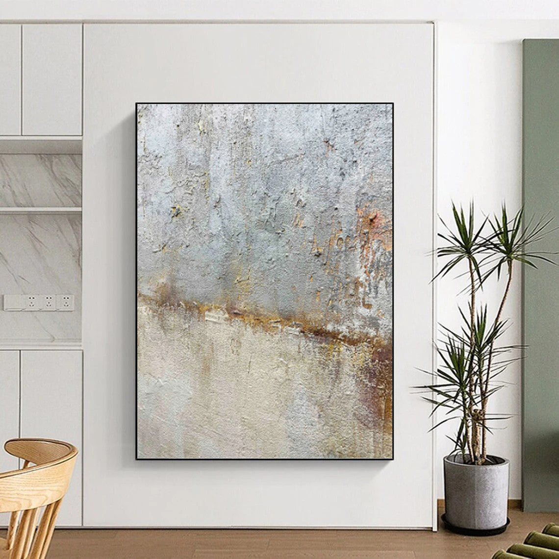 Enormous - Sized Hand - Painted Textured Custom Abstract Ode, for Living Room and Entryway DKH1508