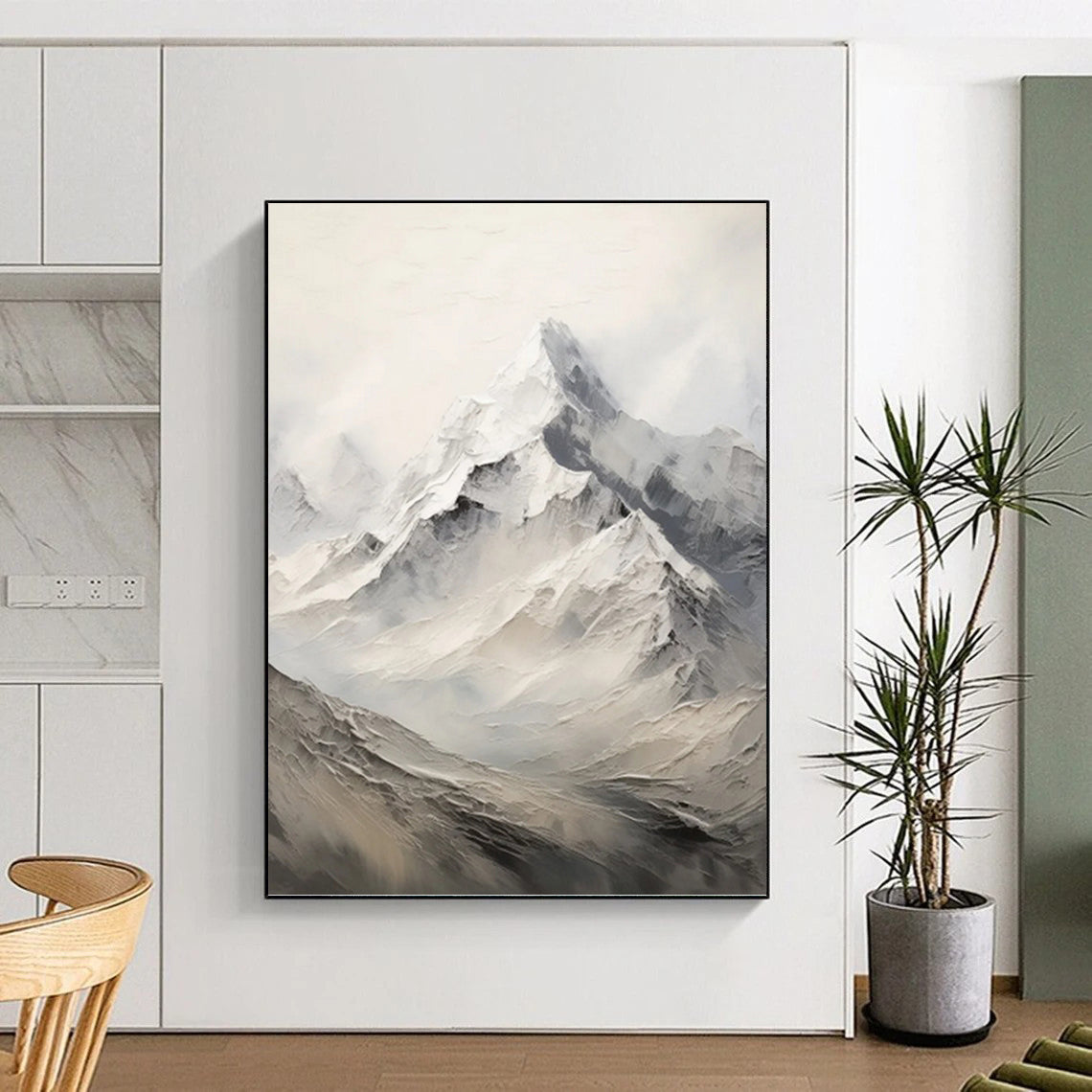 Harmoniously Oversized Hand - Painted Textured Abstract Painting for Greenhouse & Botanical Garden DKH1256