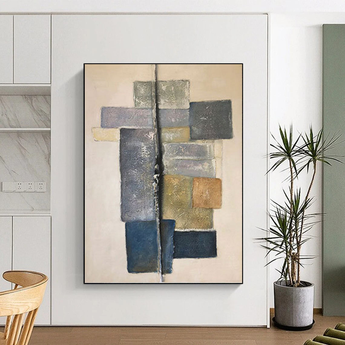 Enormous Hand - Painted Custom Texture Canvas Abstract for Office & Dining Room DKH1041