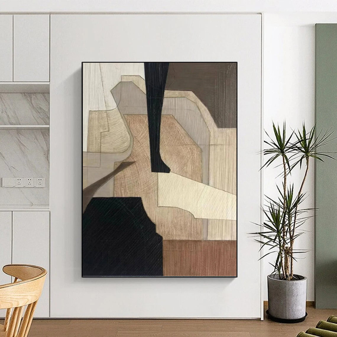 Stunning Large - Format Textured Canvas Abstract for Bedroom & Office DKH1071