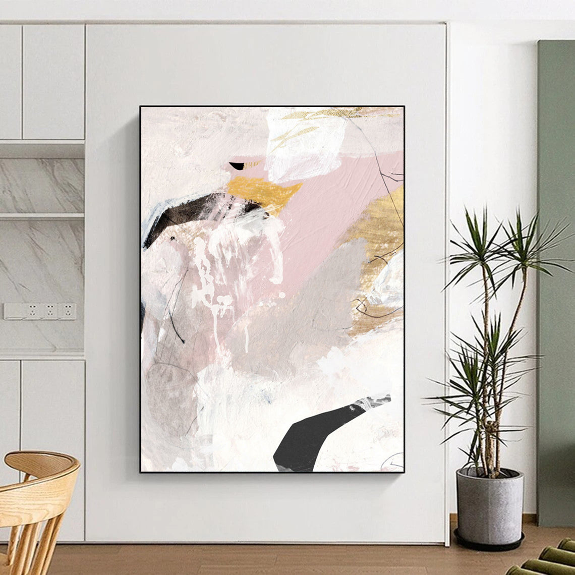 Giant Hand-Painted Custom Abstract Artworks with Textured Surfaces DTP188